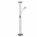 Lindby LED Stehlampe mit dimmbarem Lesearm, modernes Design in Nickel für Wohnzimmer