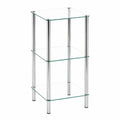 HAKU Metallregal mit Sicherheitsglas, Chromoptik, 39x77x39 cm, Modernes Design