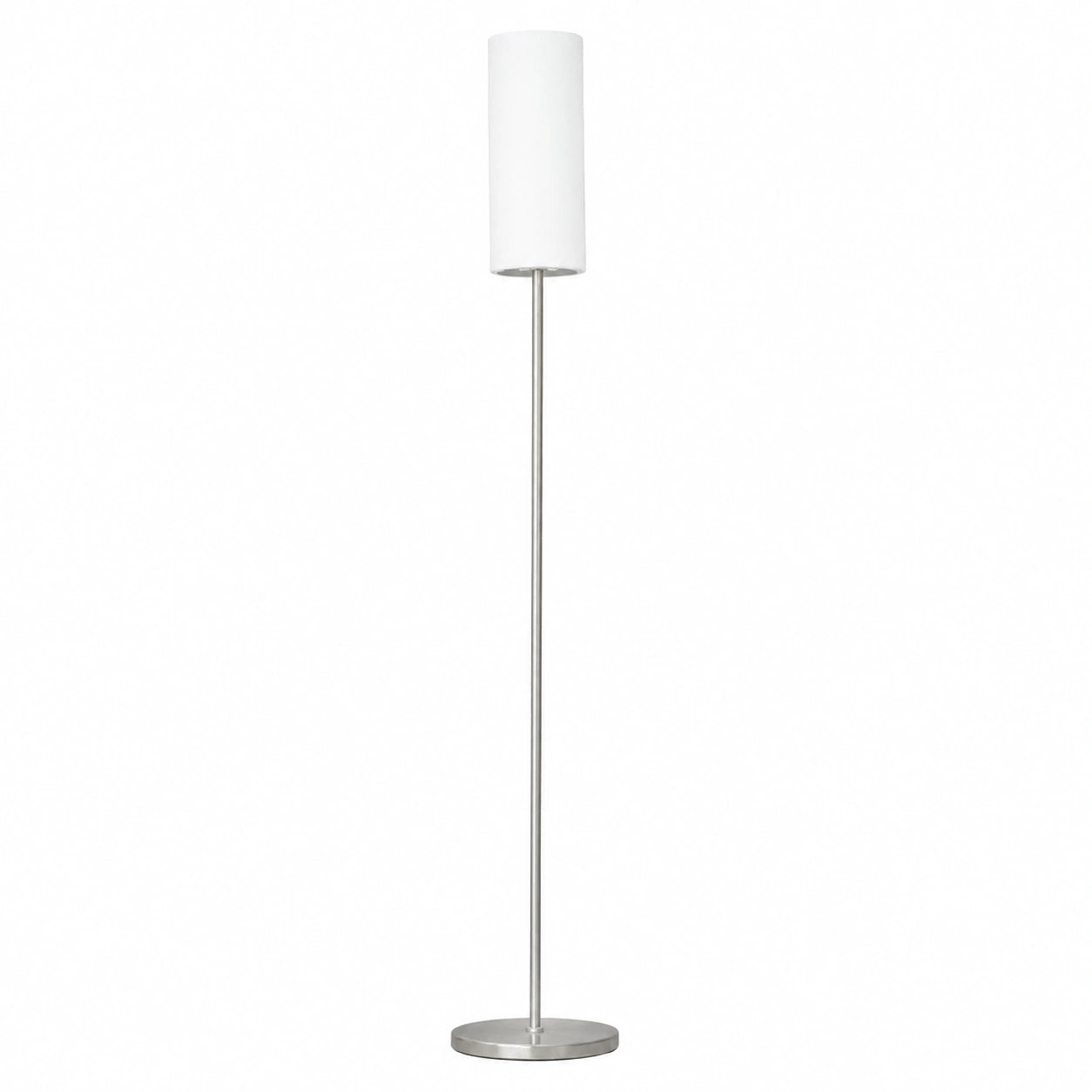 EGLO Stehlampe Troy 3, moderne E27 Stehleuchte, mattes Nickel mit satiniertem Glas, integrierter Trittschalter
