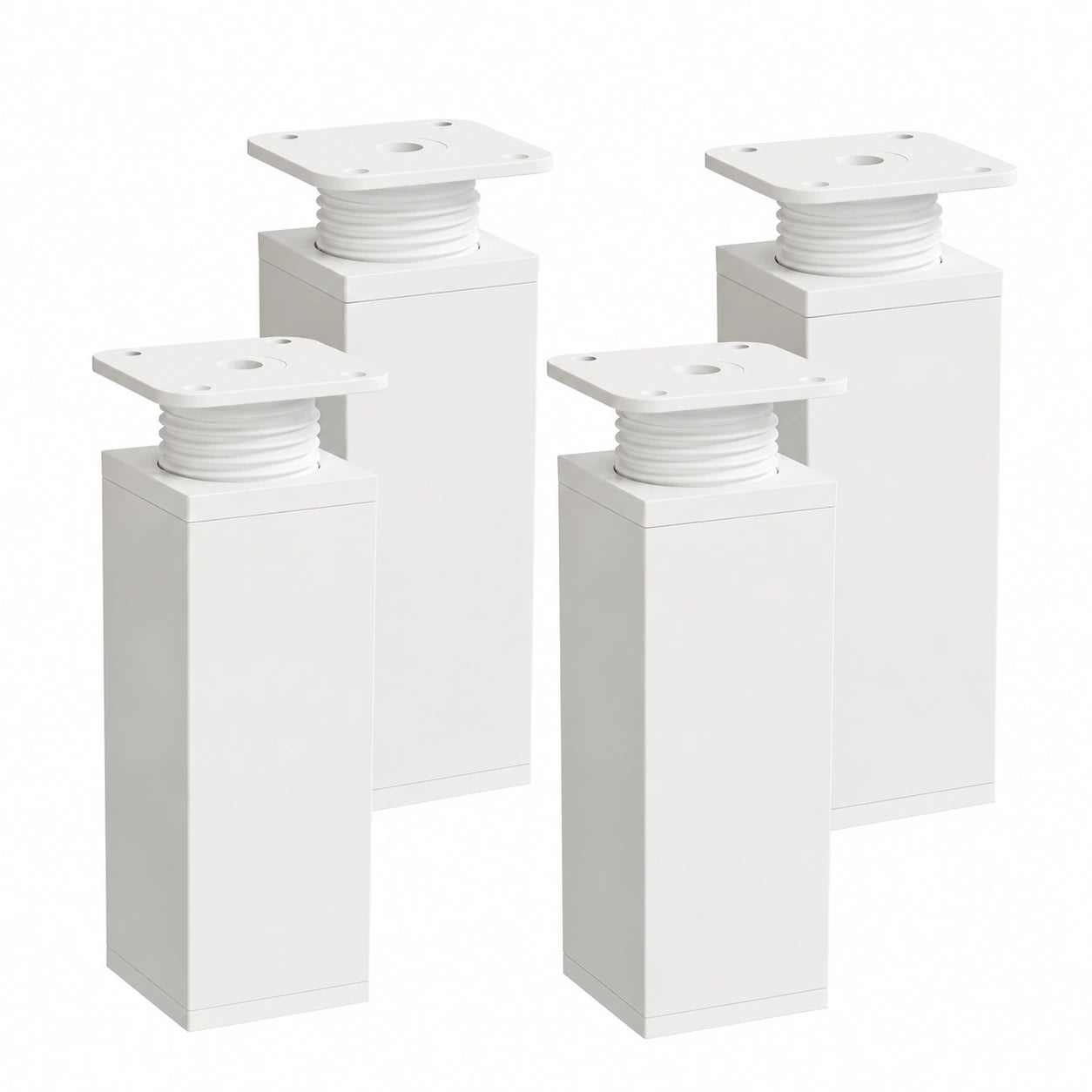 Sossai® Höhenverstellbare Möbelfüße 4er Set, Weiß, 40x40 mm, 80-100 mm