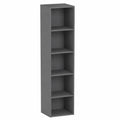 Vida Designs 5-stufiges Bücherregal aus grauem Holz für Büro und Wohnzimmer