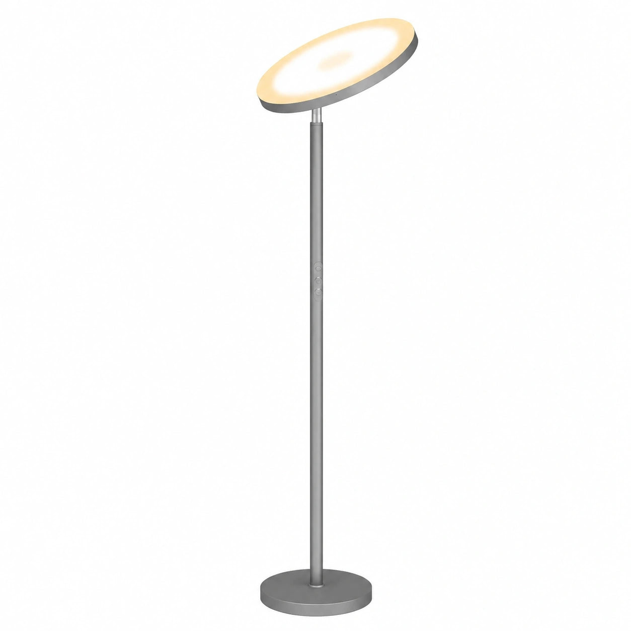 Moderne LED Stehlampe, 36W Dimmbarer Deckenfluter, 2700K-6500K, Fernbedienung & Touch-Steuerung, Grau, Ideal für Wohnzimmer & Büro