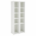 CARO-Möbel Medienregal Weiß – Zweiteilige CD/DVD/Blueray Aufbewahrung mit 10 Fächern, Platz für 160 CDs, 20x187 cm