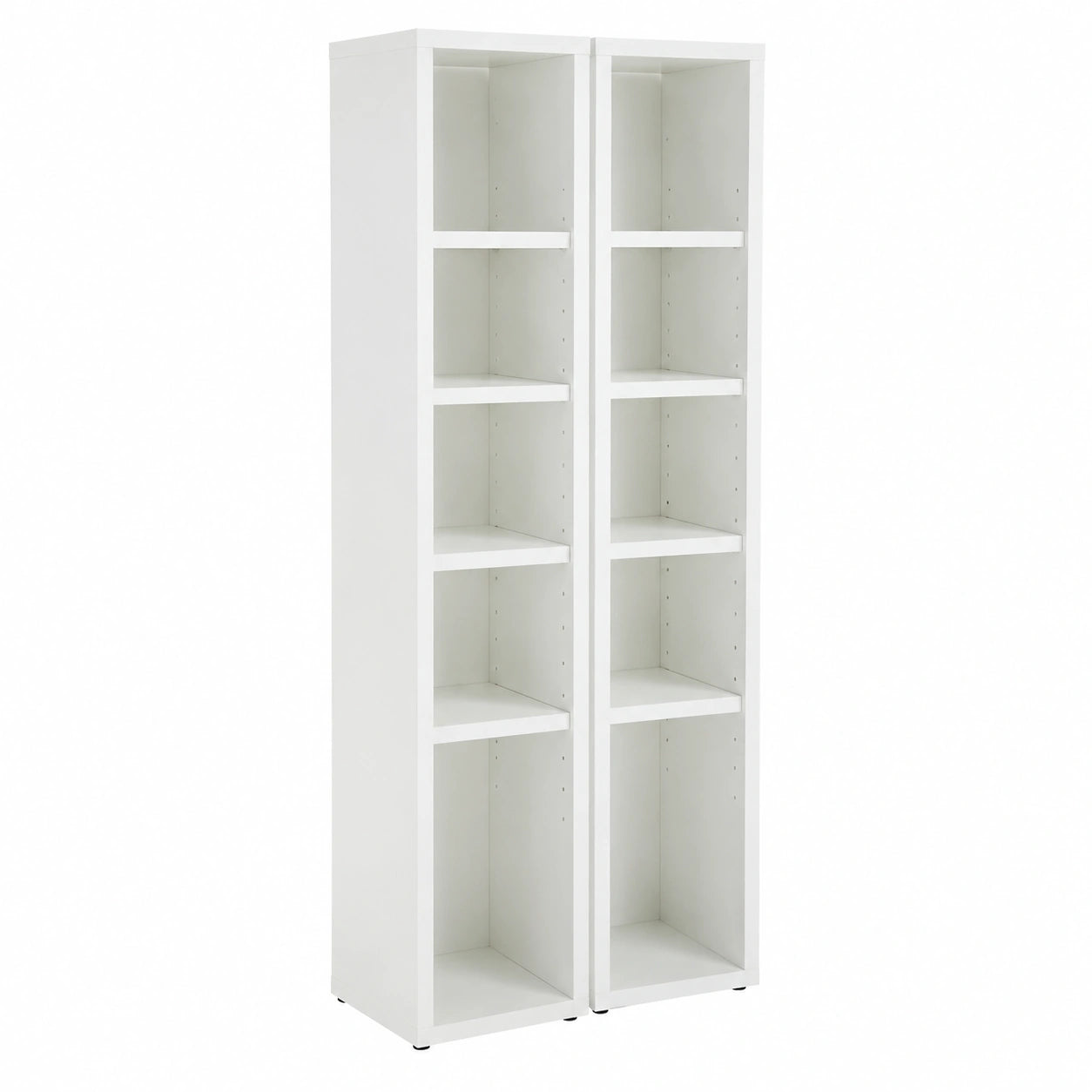 CARO-Möbel Medienregal Weiß – Zweiteilige CD/DVD/Blueray Aufbewahrung mit 10 Fächern, Platz für 160 CDs, 20x187 cm