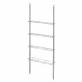CARO-Möbel Teleskop-Badregal DUNJA, höhenverstellbares Standregal, 250-280 cm, 3 Ablagen und 1 Korb, verchromt