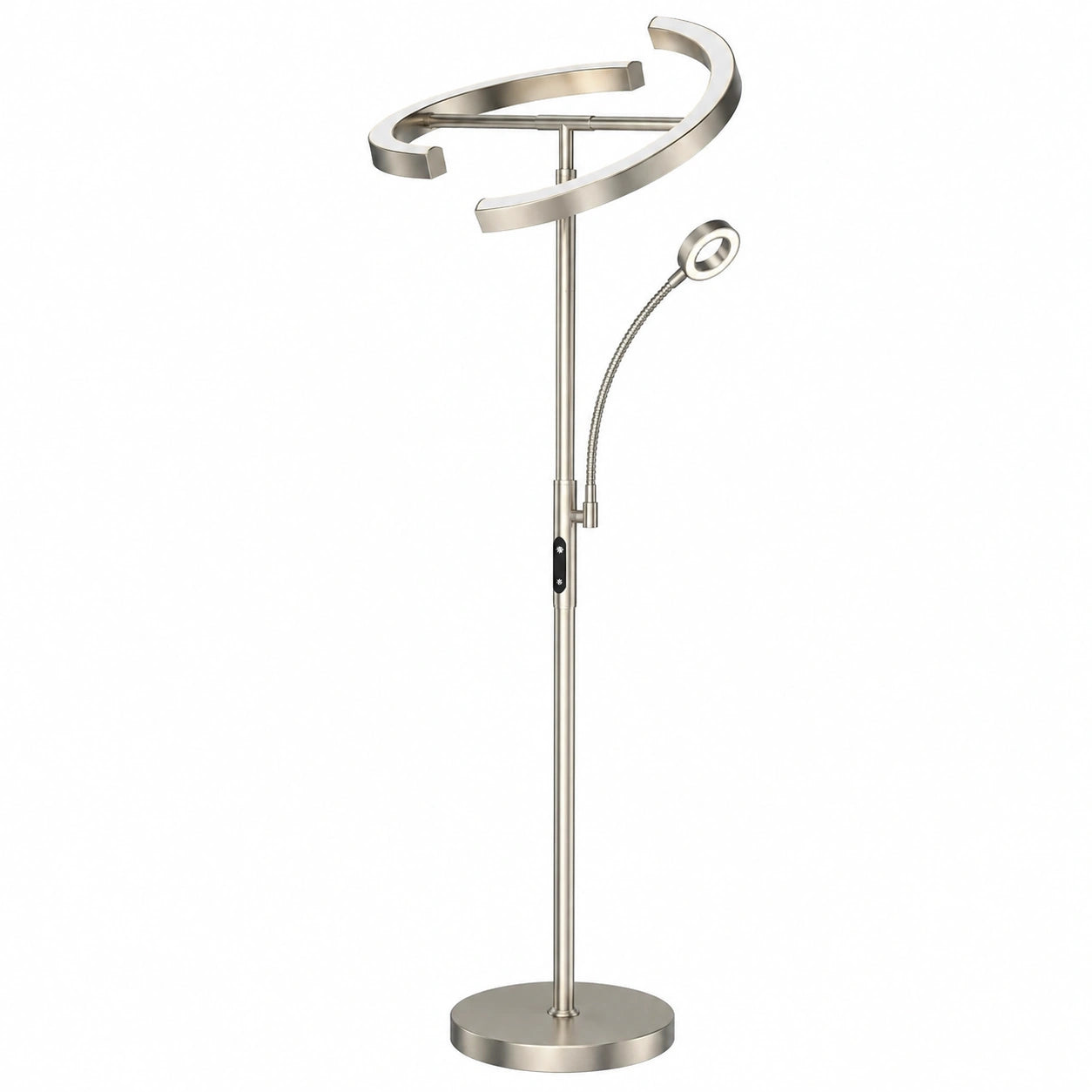 Moderne LED Stehlampe mit Dimmfunktion und Leselicht, 4 Farbmodi, 20W für Wohn- und Schlafzimmer, Büro, Hotel