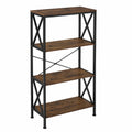 Industrie-Stil Regal mit 4 Böden, 61,5 x 31,5 x 133,5 cm, für Wohnzimmer & Büro, Dunkelbraun