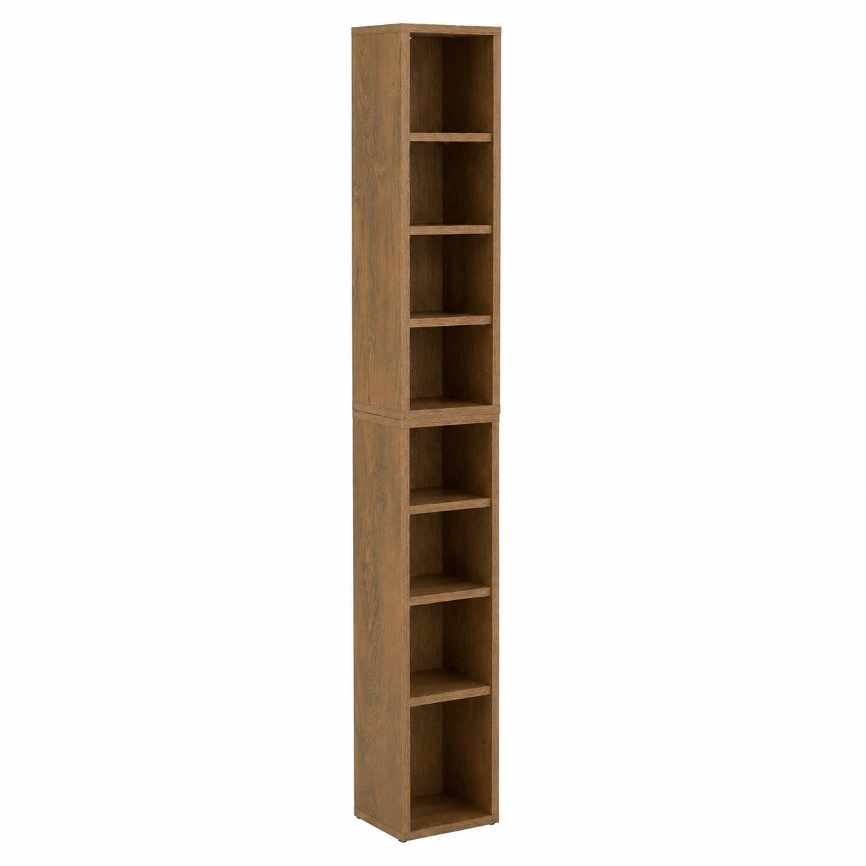 CARO-Möbel Medienregal Eiche Dunkelbraun - CD DVD Blu-ray Aufbewahrung, 10 Fächer für 160 CDs, 20x187 cm