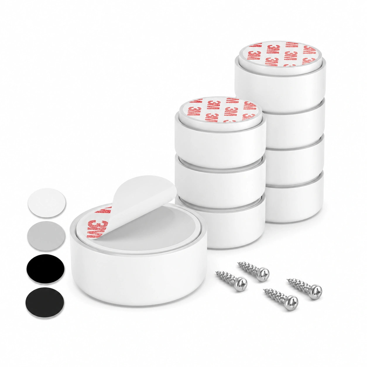 LouMaxx Höhenverstellbare Möbelfüße aus weißem Kunststoff - Ø 55,5 mm, 8er Set mit Montagematerial