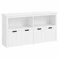 Kinder-Spielzeugregal auf Rollen mit 4 Boxen, Weiß, 120x61,5x33cm