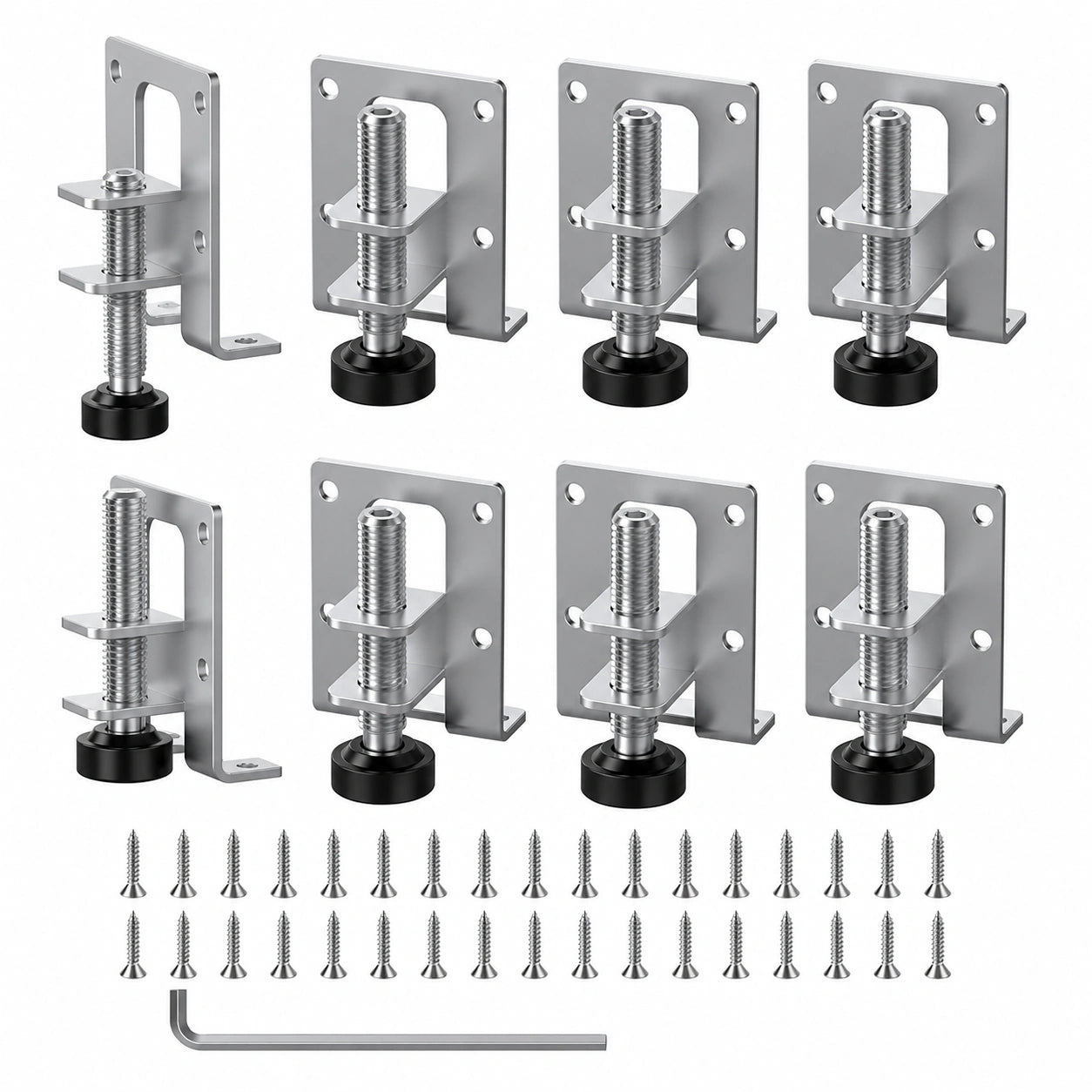 8er Set Höhenverstellbare Möbelfüße, 55/102mm Schwerlast-Nivellierer, Inklusive Schrauben und Inbusschlüssel für Schränke und Regale