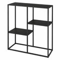 Schmaler Konsolentisch Stromstad mit 3 Ablagen, Metall, Schwarz Matt, 80x80x26 cm