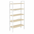 VASAGLE Bücherregal mit 6 Ebenen, Offenes Standregal für Büro, Wohnzimmer, Schlafzimmer und Küche, Naturbeige-Mattweiß, 30 x 64 x 185,5 cm