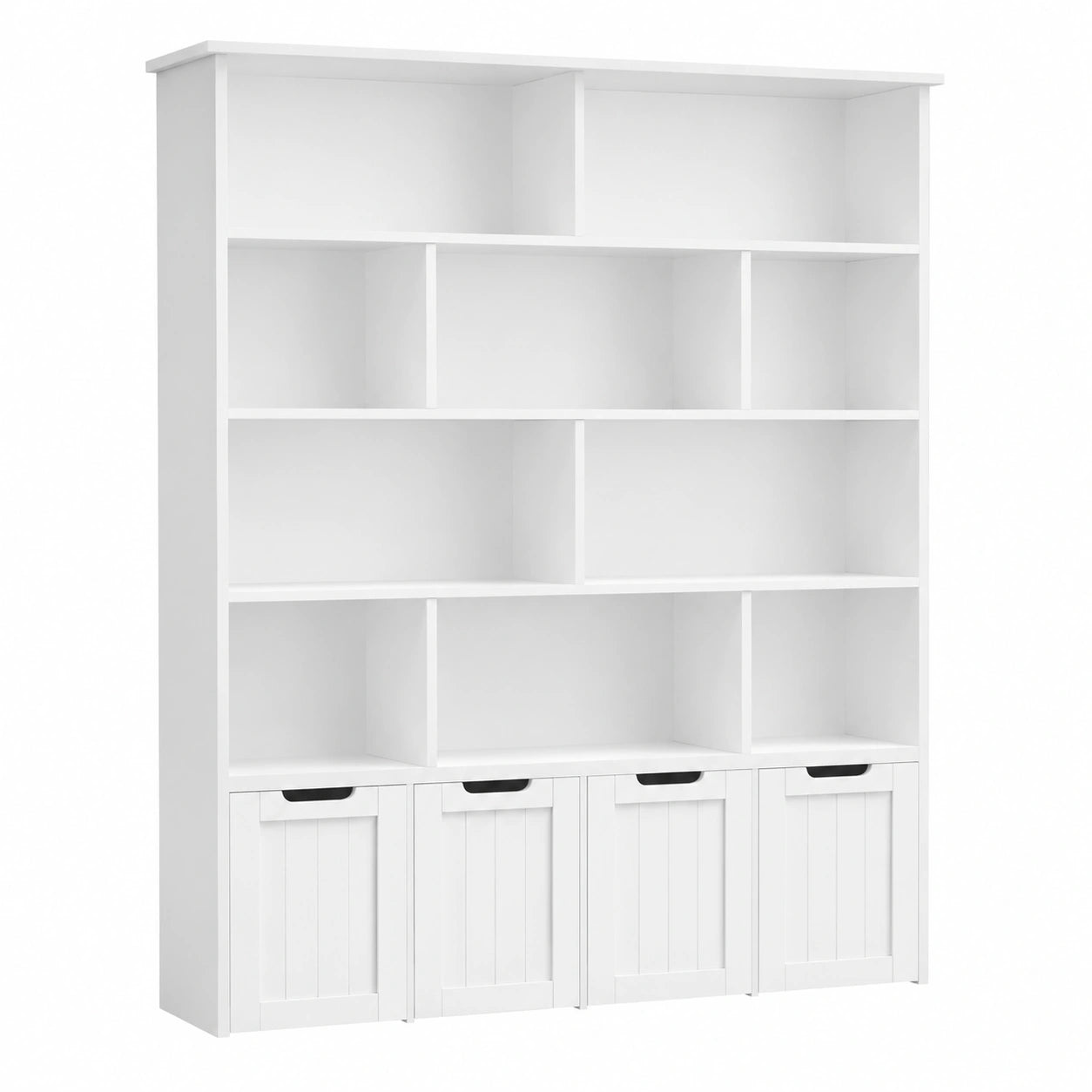 FOREHILL Spielzeug- und Bücherregal mit Rollen, 6-stufiges Kinderzimmerregal, flexibel und platzsparend, weiß, 125,5x33x175cm