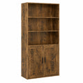 VASAGLE Vintage Bücherregal, 6 Ebenen, mit Türen, 24 x 60 x 175 cm, für Wohnzimmer und Büro